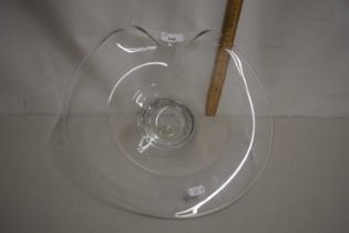 Contemporary clear Art Glass fruit bowl