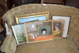 Mixed Lot: Various 20th Century oil paintings and others (5)