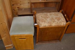 A piano storage stool and another (2)