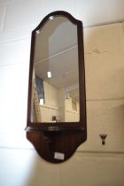 Rectangular arch top wall mirror with shelf