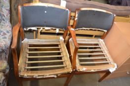 Two mid Century dining chairs, for restoration
