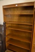 A free standing open bookshelf