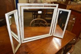 White framed triple dressing table mirror