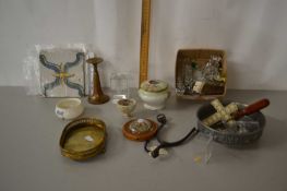 Mixed Lot: Comprising a selection of various glass knife rests and other similar items, hair grip