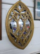 Modern gothic style gilt finish wall mirror