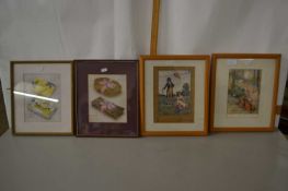 Mixed Lot: Framed vintage advertising pictures for chocolates together with a further framed
