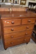 Victorian mahogany chest with two short over three long drawers, 87cm wide