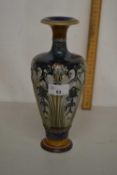 Royal Doulton stone ware baluster vase, initials B W to base, large chip to top rim