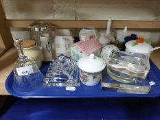 Mixed Lot: Preserve jars, miniature vases, trinket pots, glass ware etc