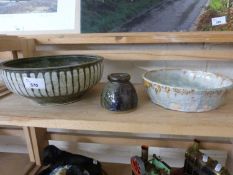 Three items of Studio pottery
