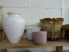 Jardiniere, large vase and two other plant pots