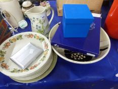 Mixed Lot: Wedgwood Quince dinner wares, a floral jug, pottery bowl, silver plated photoframe and