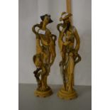 A pair of composition figures of an Oriental couple