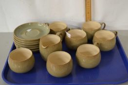 Quantity of Denby cups and saucers