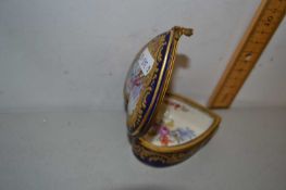 Limoges porcelain and metal mounted heart formed box, 8cm long