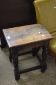 Antique style oak joint stool