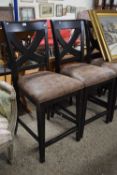 Set of four modern high kitchen or bar chairs