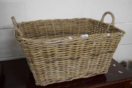 Wicker two handled basket, 60cm wide