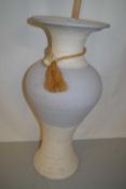 Modern pottery floor standing vase with rope detail
