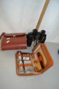 Ross of London, pair of 8x40 Solar Ross binoculars with case together with a gents travelling vanity