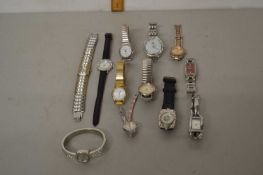 Box of various mixed wristwatches