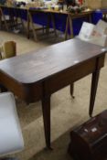 Elkington & Co mahogany cutlery table with hinged lid and fitted interior