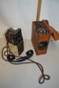 Cased US Army Signal Corps telephone EE-E-B together with one other (2)