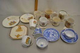 Tray of various Royal commemorative tea wares and others