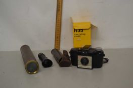 Baker, 244 High Holborn, London, vintage three drawer brass telescope with replacement rexine