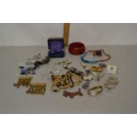 Box of various assorted costume jewellery and other items