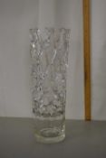 20th Century lattice clear glass vase