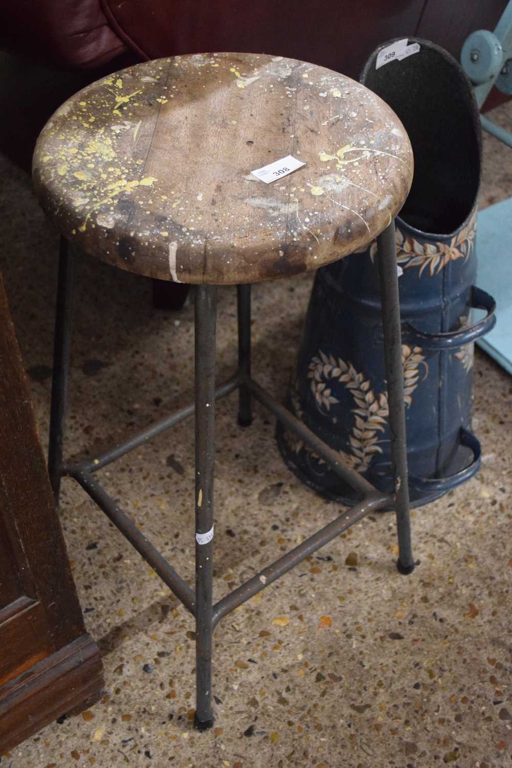 Vintage metal framed stool