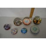Mixed Lot: Seven various paperweights to include Perthshire and Caithness