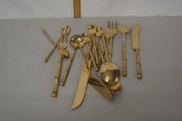 Quantity of modern brass cutlery