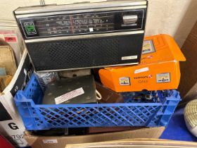 Mixed Lot: Portable radio, a TomTom Sat Nav system, binoculars, cameras and other items