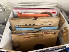 Box of assorted LP's and other records