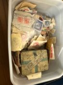 Quantity of loose stamps and a Stanley Gibbons guide