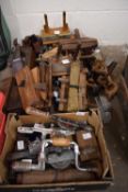 Quantity of hand woodworking tools to include drills, planes and others