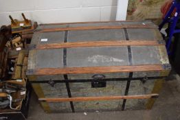 Large metal bound dome topped trunk