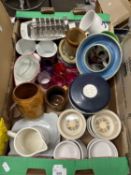 Mixed Lot: Ramekins, storage jugs, mugs etc