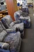 Three piece floral upholstered suite