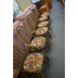 Six Priory Ercol style dining chairs