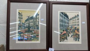 A pair of Helen Carstairs prints, framed