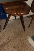 A 19th Century oak Gypsy type table with octagonal top and turned legs