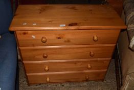 Modern pine four drawer bedroom chest