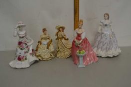 A group of five various figurines to include Royal Doulton