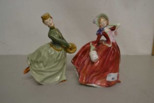 Two Royal Doulton figurines, Grace and Autumn Breezes