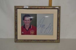 Manchester United Football Club Interest - A framed signed photo of Ryan Giggs
