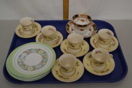 A tray of various assorted coffee wares and other items