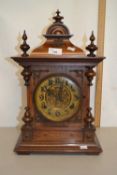 Late 19th Century continental mantel clock set in architectural case